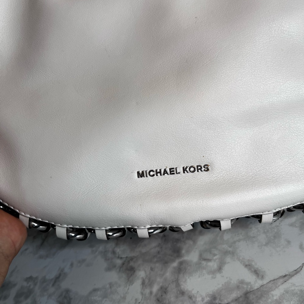 Michael Kors White Studded Shoulder Bag - Picture 5 of 16